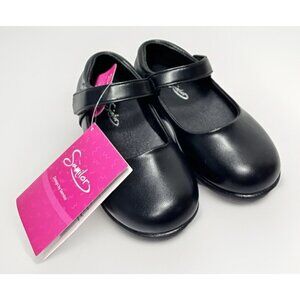 Girls Toddler Size 8 Mary Jane Shoes Black School Uniform Hook Loop